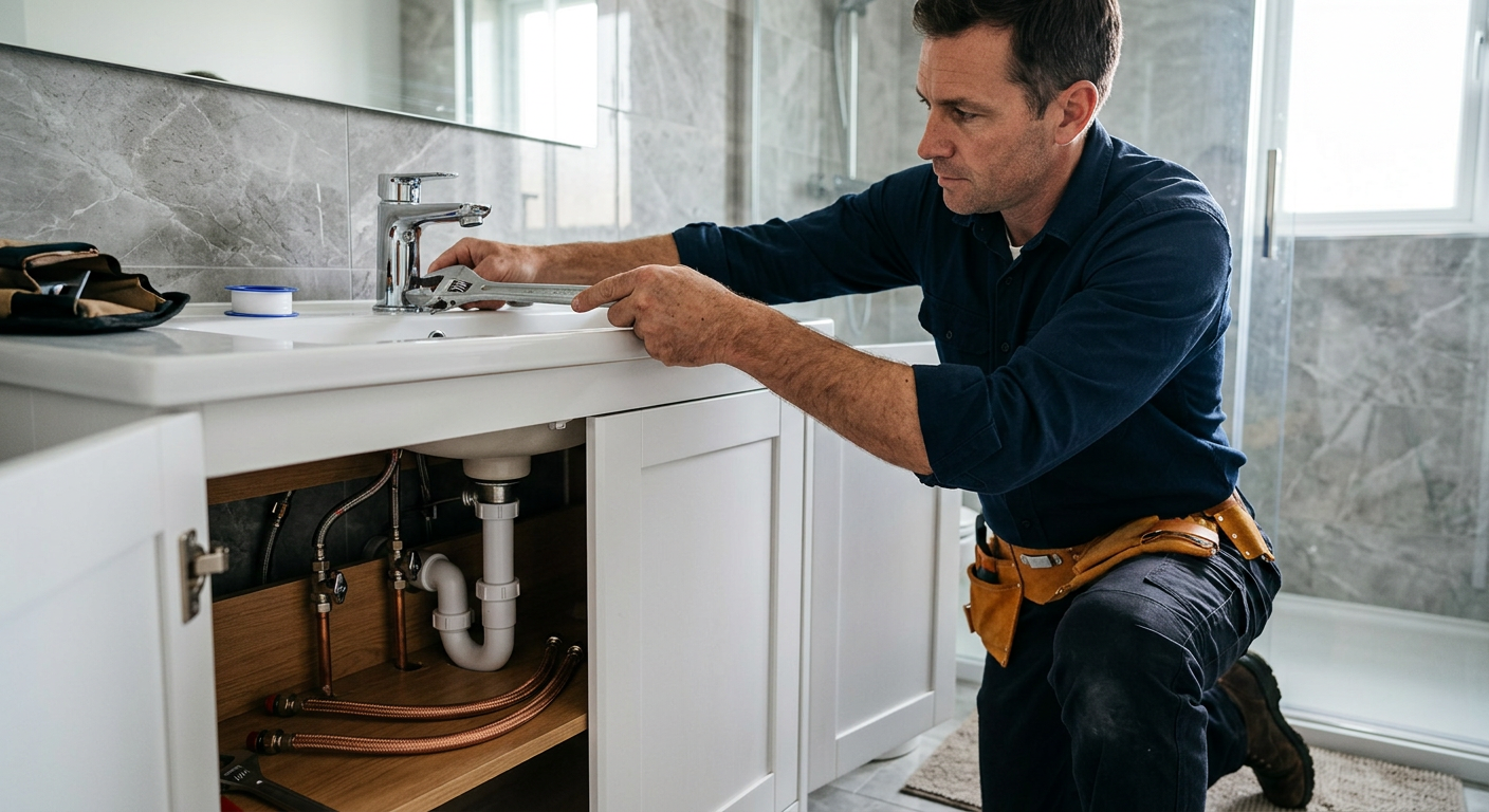Pose de mitigeur chromé par un plombier à Montrouge